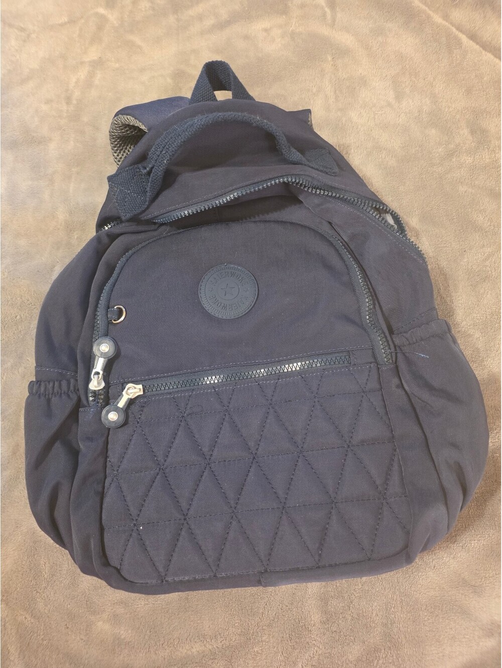 Kipling Navy Blue Quilted Backpack